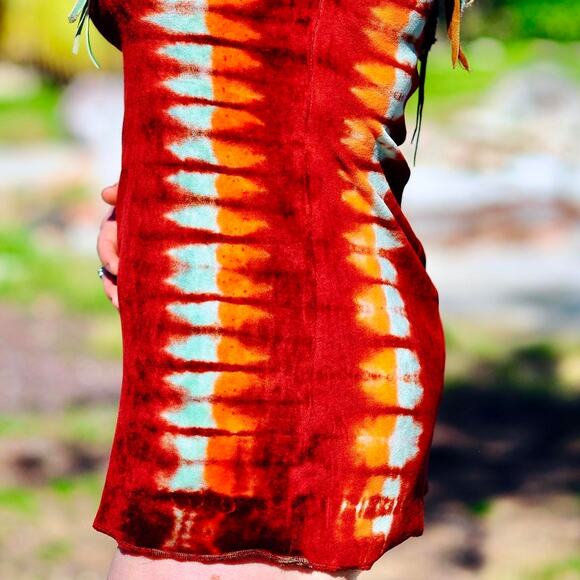 Womens Dress Size Small Tie Dye Baby Doll Handmade Festival Concert Vacation - Picture 4 of 6